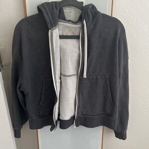 Everlane Charcoal Zip-Up Sweater